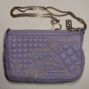 Rare Gianni Versace Vanitas Barocco Quilted Purple Leather Crossbody  Gold Chain